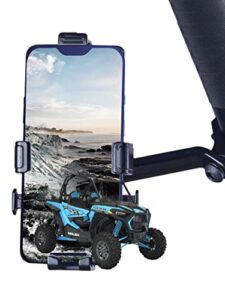 zidiyoruo utv phone mount for 1.75"-2" roll cage | aluminium alloy holder for polaris rzr can am | compatible with 4.7"-6.8" smart devices | secure attachment to utv/sxs roll bar.