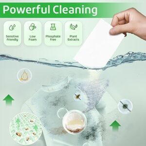 Poesie Laundry Detergent Sheets Fresh Scent Eco-Friendly 160 Sheets Clear Plastic-Free Hypoallergenic Liquid Less Washing Sheets for Home Dorm Travel Camping & Hand Washing Clean No Waste