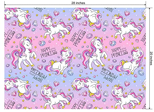 Titiweet Unicorn Wrapping Paper for Girls Kids - 12 Sheets Princess Wrapping Paper for Christmas Birthday Holiday, 20 x 28 Inches Per Sheet