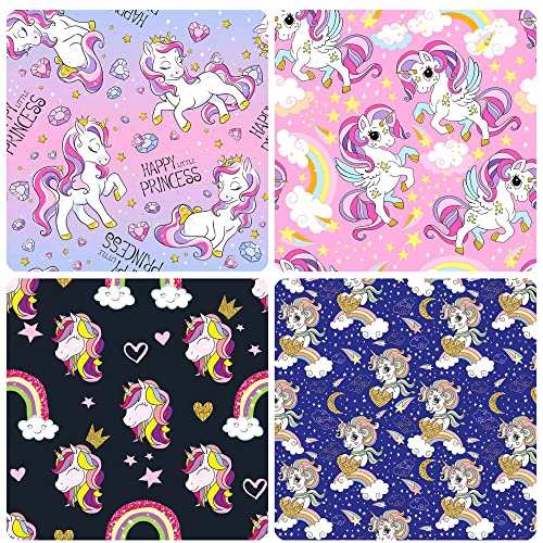 Titiweet Unicorn Wrapping Paper for Girls Kids - 12 Sheets Princess Wrapping Paper for Christmas Birthday Holiday, 20 x 28 Inches Per Sheet