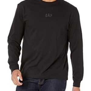 GAP Mens Relaxed Fit Long Sleeve Logo T-Shirt T Shirt, Black 4, X-Large US