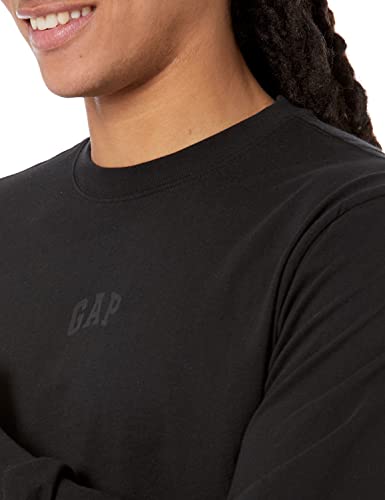 GAP Mens Relaxed Fit Long Sleeve Logo T-Shirt T Shirt, Black 4, X-Large US