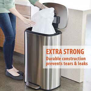 iTouchless Tall 18 Gallon Trash Bags, 40 Count, Extra-Large Strong Bathroom Kitchen Garbage Can Bin Liners, for Rubbish Recycling Compost in the Home, Office, Clear