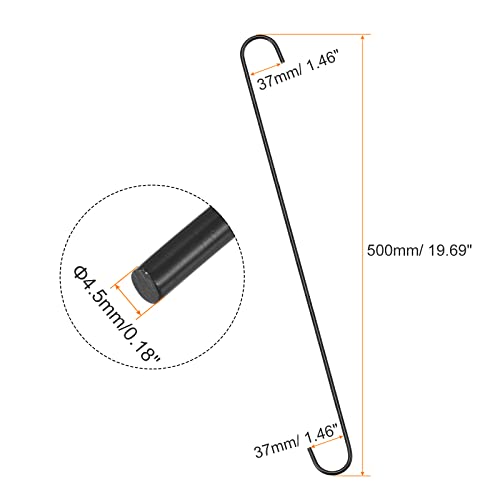 uxcell S Hanging Hooks, 20inch/500mm Extra Long Steel Hanger, Indoor Outdoor Uses for Garden, Bathroom, Closet, Workshop, Kitchen, Black, 2Pcs