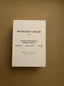 zara midnight hour 80 ml (2.71 fl. oz) spicy and woody eau de toilette