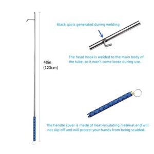 RAOMEIDE 48" Fire Poker for Fire Pit Outdoor Heavy Duty, Portable Collapsible Campfire Poker Stick, Firepit Poker Long, Fireplace Poker Tool Only