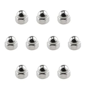 E-outstanding 10pcs Stainless Steel Hex Acorn Cap Nut Decorative Round Head Cover Dome, 1/4-20