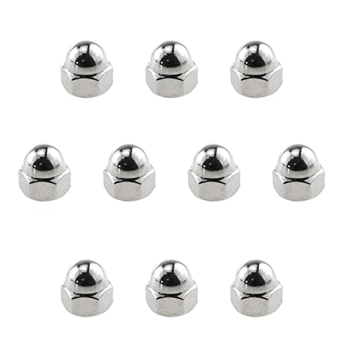 E-outstanding 10pcs Stainless Steel Hex Acorn Cap Nut Decorative Round Head Cover Dome, 1/4-20