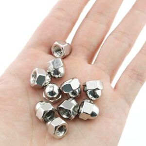 E-outstanding 10pcs Stainless Steel Hex Acorn Cap Nut Decorative Round Head Cover Dome, 1/4-20