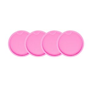 AMZTOART 4 Pc 3in Car Coaster Silicone Resin Mold for Cup Mats Round Tray Epoxy Molds Jewelry Keychain Pendant Casting Moulds DIY Handicrafts Home Decor (7.5 cm Diameter) (DY0324*4)