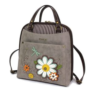 CHALA Convertible Backpack Purse - Daisy - Gray