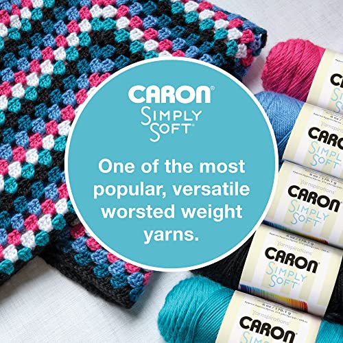 Caron Simply Soft Burgundy Yarn - 3 Pack of 170g/6oz - Acrylic - 4 Medium (Worsted) - 315 Yards - Knitting, Crocheting & Crafts