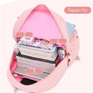 KEBEIXUAN Cute Backpacks for School Girls Aesthetic Bright Color Kids Backpack Bookbag for Girls 6-12 Years Old