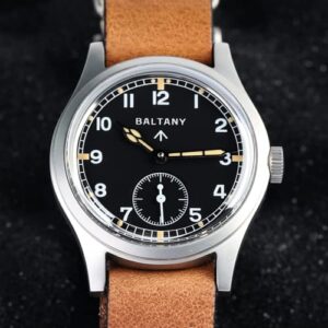 Baltany Dirty Dozen Watch Men D12 36MM Sea Gull ST1701 Movement Automatic BGW9 Luminous Vintage Military Wristwatches (Brown NAT Black)