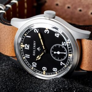 Baltany Dirty Dozen Watch Men D12 36MM Sea Gull ST1701 Movement Automatic BGW9 Luminous Vintage Military Wristwatches (Brown NAT Black)