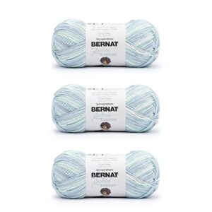 bernat softee cotton refresh yarn - 3 pack of 120g/4.25oz - nylon - 3 dk (light) - 254 yards - knitting, crocheting & crafts