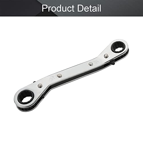 Heyiarbeit Reversible Ratcheting Wrench, Double Box End Ratcheting Wrench, Offset Double Box End Ratcheting Wrench, 1/2 Inch - 9/16 Inch Ratcheting Wrench, Chrome Vanadium Steel, 1 Pcs