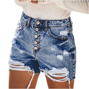 aihihe jean shorts for teen girls women black summer jean shorts ripped stretchy casual summer denim shorts