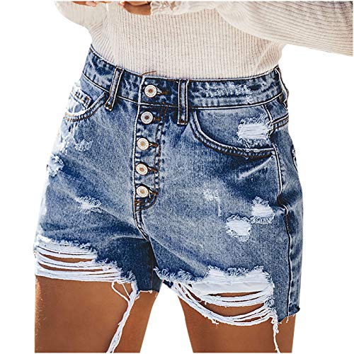 aihihe Jean Shorts for Teen Girls Women Black Summer Jean Shorts Ripped Stretchy Casual Summer Denim Shorts