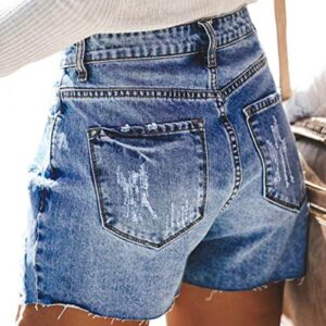 aihihe Jean Shorts for Teen Girls Women Black Summer Jean Shorts Ripped Stretchy Casual Summer Denim Shorts