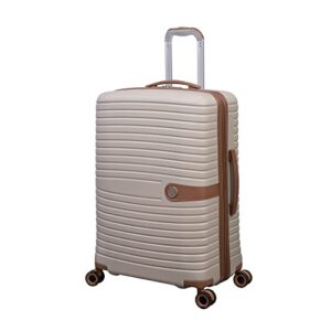 it luggage encompass 27" hardside checked 8 wheel expandable spinner, cream