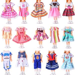 16 Pcs Girl Doll Clothes Lovely Outfits Mini Doll Clothes 6 Inch Dolls Clothes and Accessories for Kids Birthday Outfit (Girls)