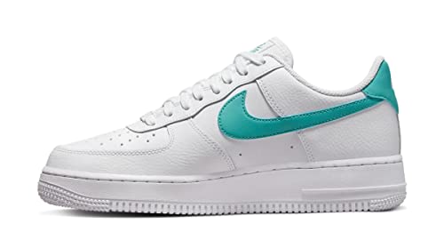 Nike Women's Air Force 1 Shoes, White/Washed Teal/White, 7