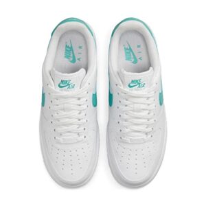 Nike Women's Air Force 1 Shoes, White/Washed Teal/White, 7