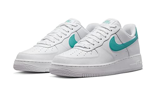 Nike Women's Air Force 1 Shoes, White/Washed Teal/White, 7