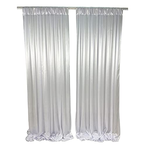 BTF HOME White Backdrop Curtains, 10ft x 10ft for Parties, Wrinkle-Free Polyester Photography Backdrop Drapes for Family Gatherings, Baby Shower, Wedding Decorations (W5ft X L10ft)