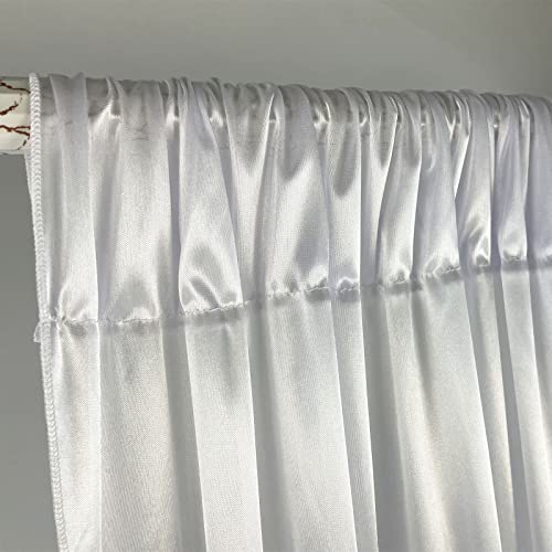 BTF HOME White Backdrop Curtains, 10ft x 10ft for Parties, Wrinkle-Free Polyester Photography Backdrop Drapes for Family Gatherings, Baby Shower, Wedding Decorations (W5ft X L10ft)