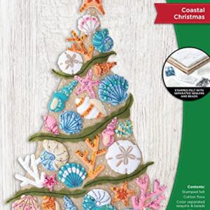 Bucilla Felt Applique Wall Hanging Kit, Coastal Christmas, Perfect for DIY Arts and Crafts, 89500E