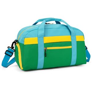 hawlander kids duffle bag for boys or girls, fit school practice, or overnight travel (green)