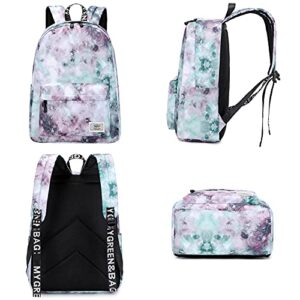 mygreen Backpack for Kids, Boys Preschool Backpack Toddler Kindergarten School Bookbag Tie Dye Ink Green