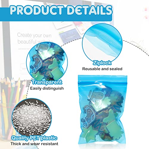 4 Size 400 Count Small Plastic Bags Mini Bags Resealable Jewelry Bags with Zipper, Reclosable Small Bags in Assorted Colors for Storage Travel Packaging Earrings Coin