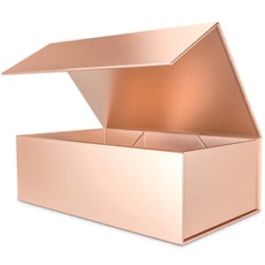 gift box rose gold with magnetic closure lid 10" x 6" x 3" gift box for presents,luxury for gift packaging, bridesmaid gifts box, magnetic gift box for gifts, cute box,birthday gift box,christmas gift box(rose gold)