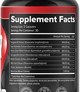 Performance Booster for Men - Enhance Energy, Endurance, Stamina, Strength, Drive & Muscle Growth - Natural Male Enhancing Supplement with Tongkat Ali, Horny Goat Weed & Saw Palmetto - 60 Capsules