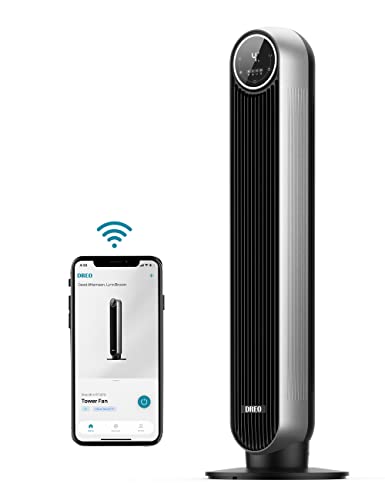 Dreo Nomad One S Smart WiFi Tower Fan with Remote, Alexa Fan,Silver,36inch,DR-HTF007S-Vine