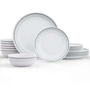 dinnerware sets,meky flower pattern plates, service for 6, glass plates, dishes, bowls, resist fracture, anti-chip