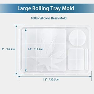 5 PCS Resin Molds Silicone Molds for Epoxy Resin with Large Rolling Tray Mold and Grinder Mold for Grind and Storage DIY Resin Casting