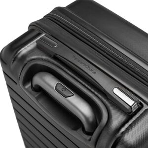 Traveler's Choice Archer Polycarbonate Hardside Spinner Luggage Set, Tie Down Straps, Black, Carry-On 21-Inch