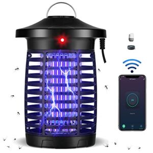 smart bug zapper indoor outdoor flying insect trap, electric zappers can be app remote and voice control, compatible with alexa and google home