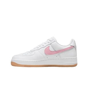 nike men's air force 1 low shoe, white/pink-gum yellow-metallic, 9