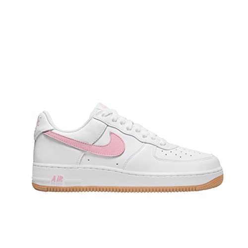 Nike Men's Air Force 1 Low Shoe, White/Pink-gum Yellow-metallic, 9