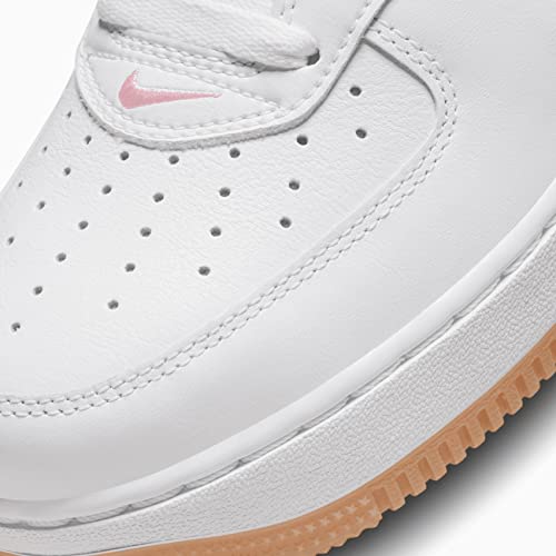 Nike Men's Air Force 1 Low Shoe, White/Pink-gum Yellow-metallic, 9