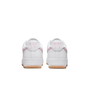 Nike Men's Air Force 1 Low Shoe, White/Pink-gum Yellow-metallic, 9