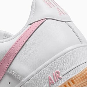 Nike Men's Air Force 1 Low Shoe, White/Pink-gum Yellow-metallic, 9