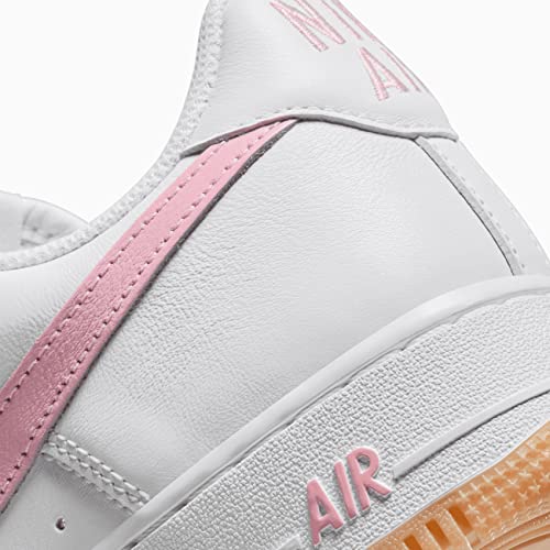 Nike Men's Air Force 1 Low Shoe, White/Pink-gum Yellow-metallic, 9