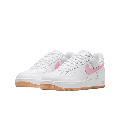 Nike Men's Air Force 1 Low Shoe, White/Pink-gum Yellow-metallic, 9