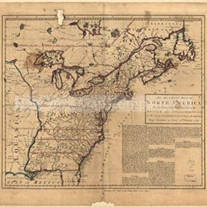 1763 Map| An accurate map of North America describing and distinguishing the British and Fr